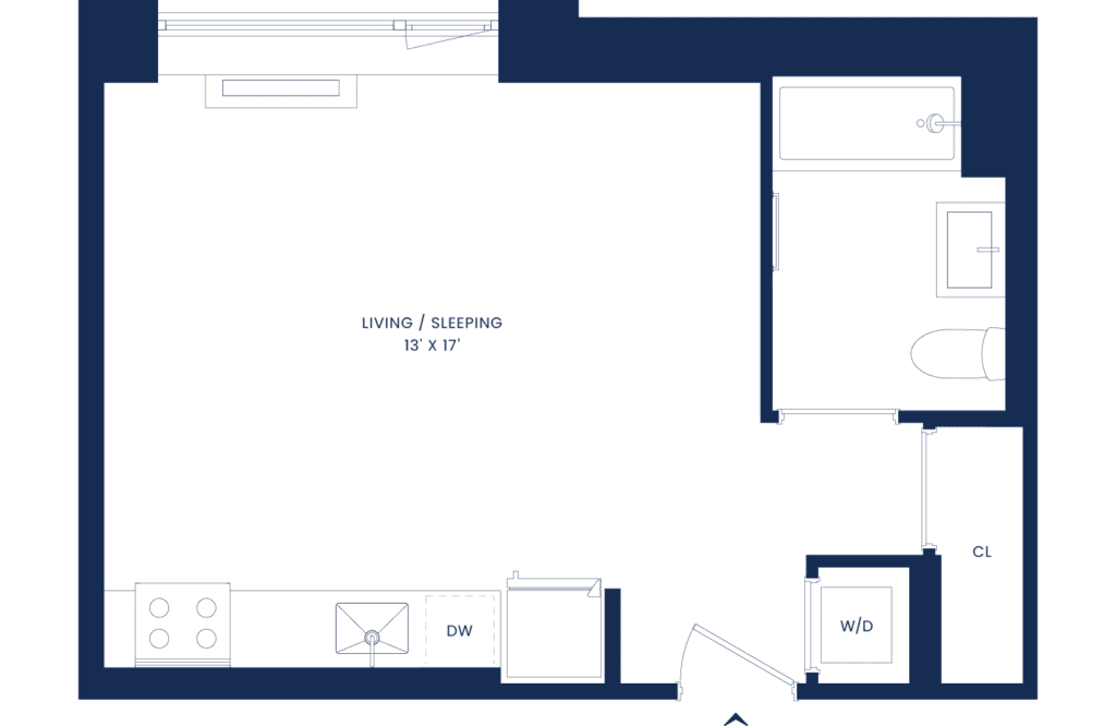 Classic Studio Floorplan East Tower Floors 3-8
