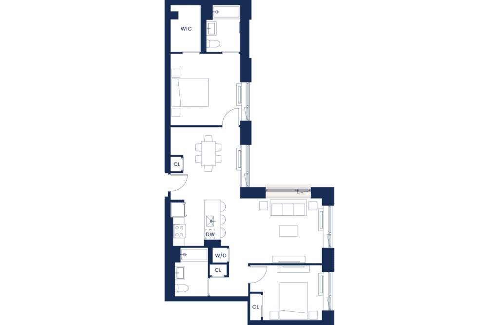 Lux 2 Bedroom Floorplan East Tower Floors 6-7