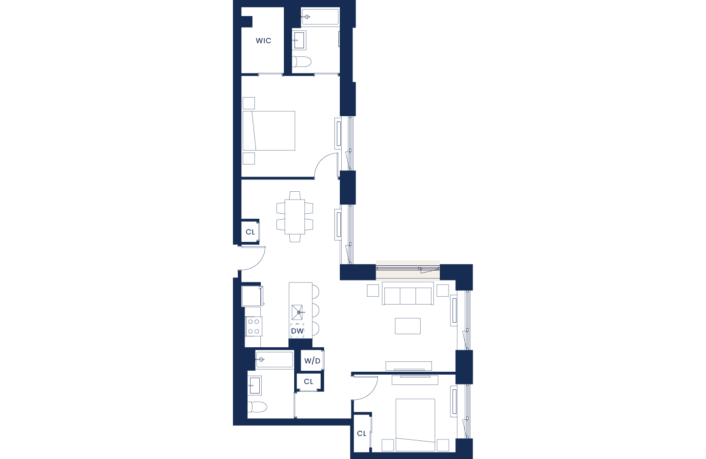 Lux 2 Bedroom Floorplan East Tower Floors 6-7