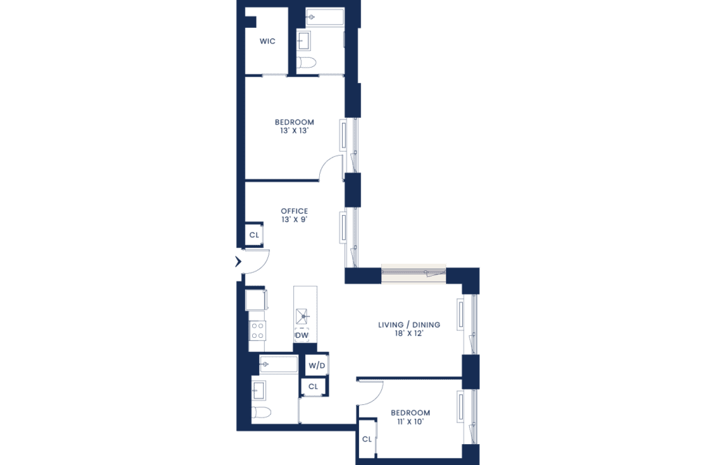 Lux 2 Bedroom Floorplan East Tower Floors 6-7